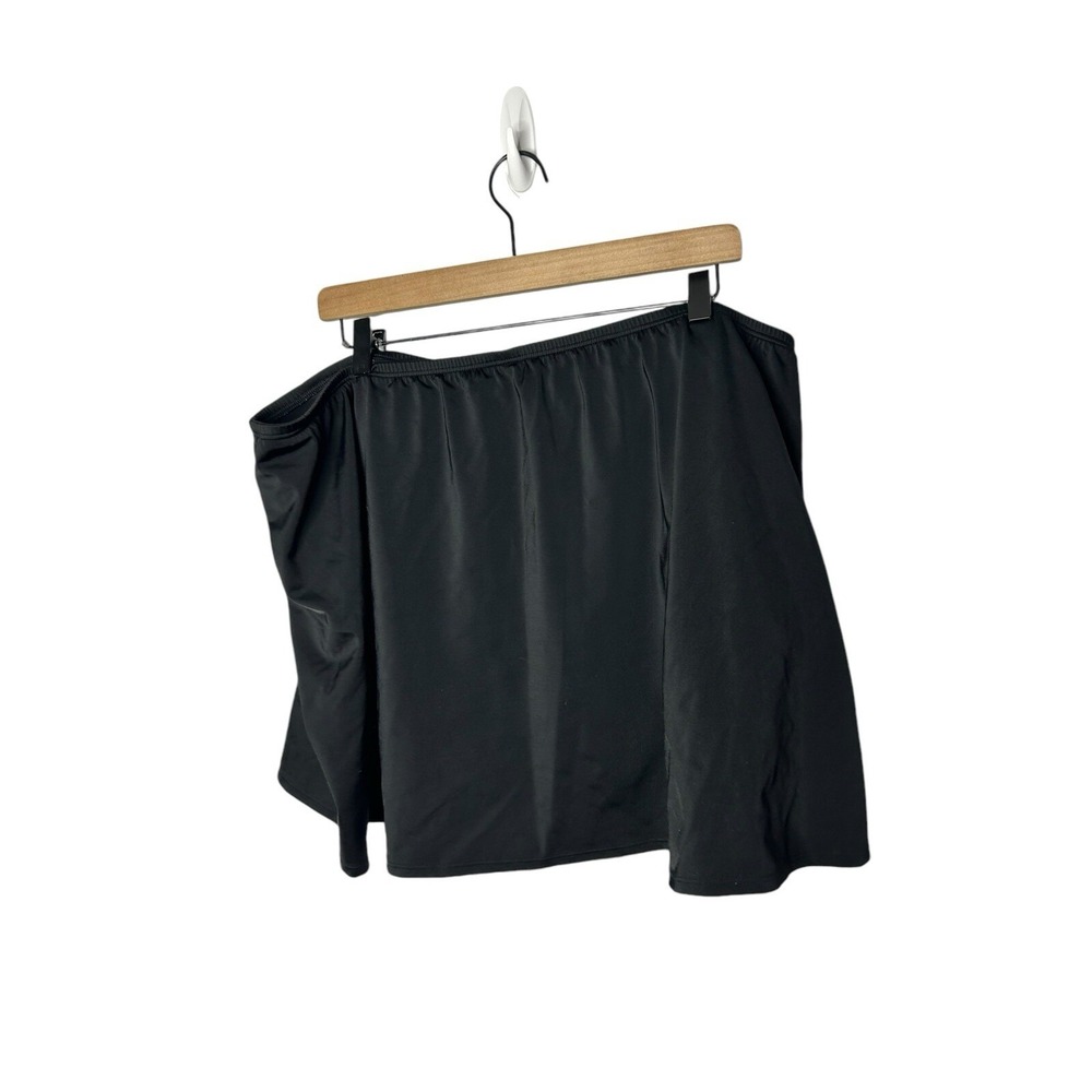 WOMEN'S‎ LANE BRYANT CACIQUE SWIM SKIRT SWIMSUIT BOTTOM BLACK SLITTED SIZE 28
